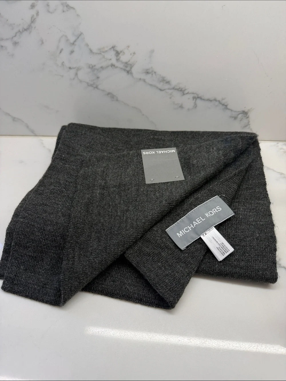 Michael Kors Men's Charcoal Knit Scarf